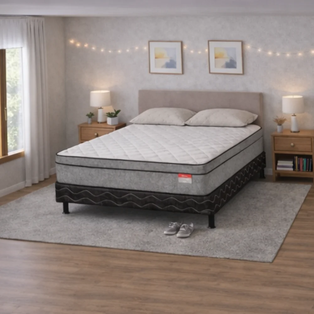 Conjunto Cama Box Casal Gold D45 Molas Ensacadas Base e Colchão 188x138 Reconflex - Image 5