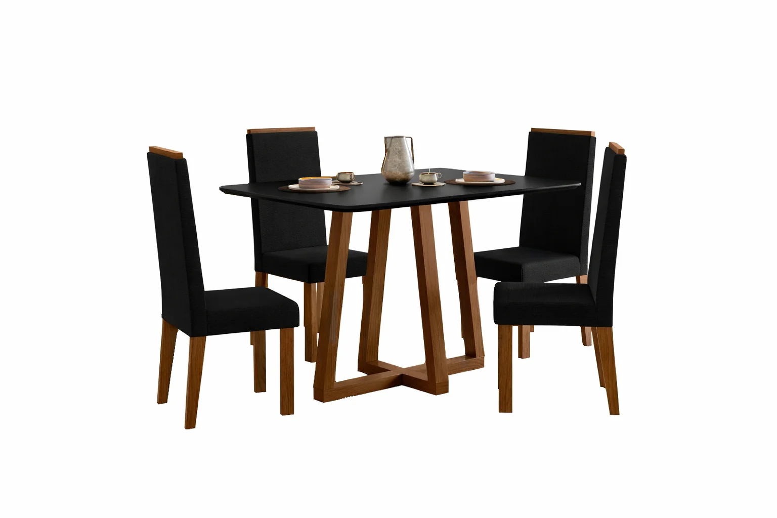 Conjunto de Mesa de Jantar 120x90cm Retangular com 4 Cadeiras Livia Sonetto - Image 6