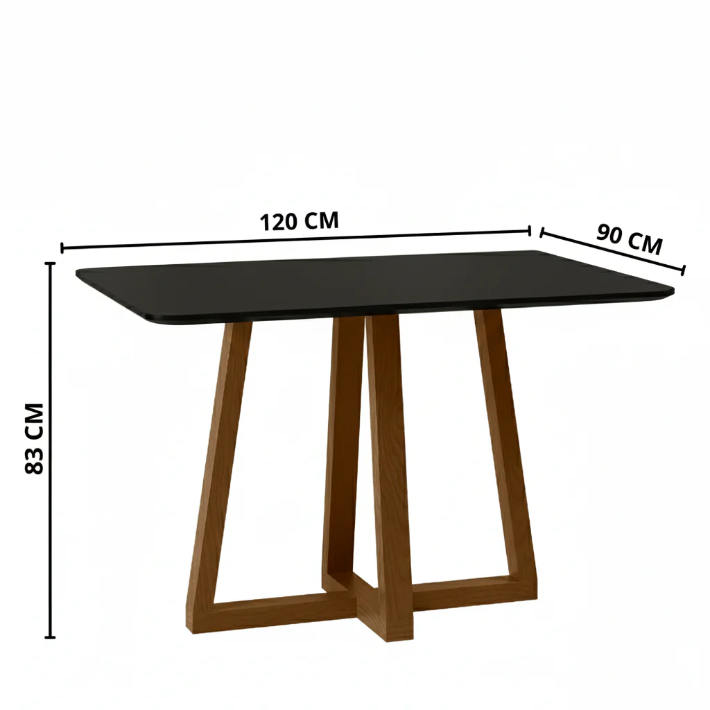 Conjunto de Mesa de Jantar 120x90cm Retangular com 4 Cadeiras Livia Sonetto - Image 7