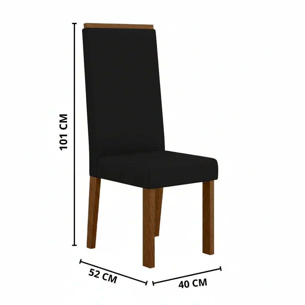 Conjunto de Mesa de Jantar 120x90cm Retangular com 4 Cadeiras Livia Sonetto - Image 8