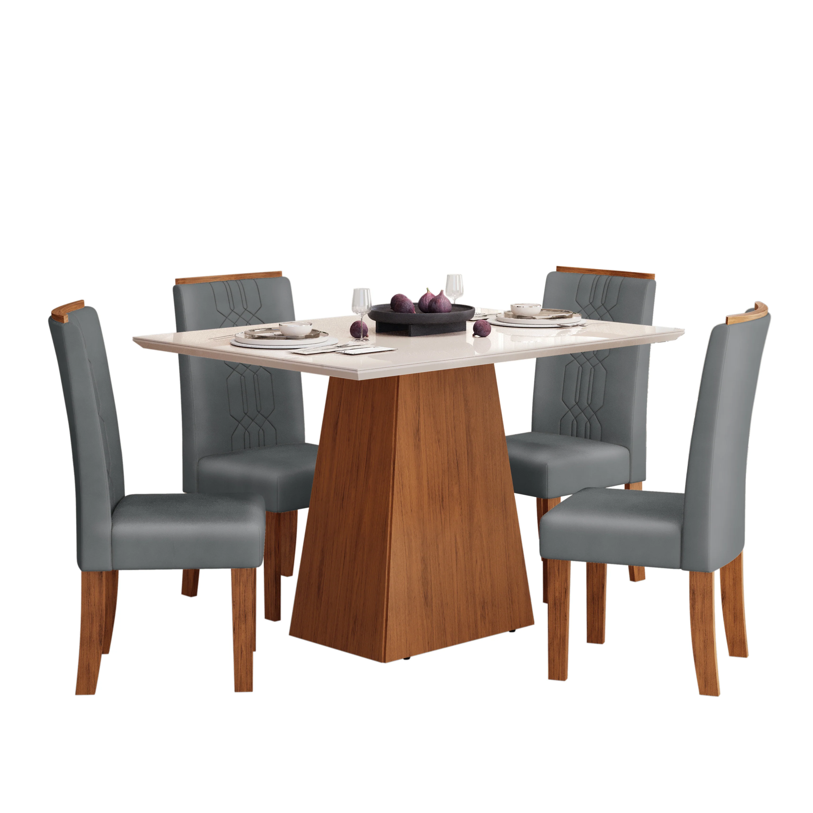 Conjunto de Mesa de Jantar Dulce 120x90 com 4 Cadeiras Zoe Dj Móveis - Image 6