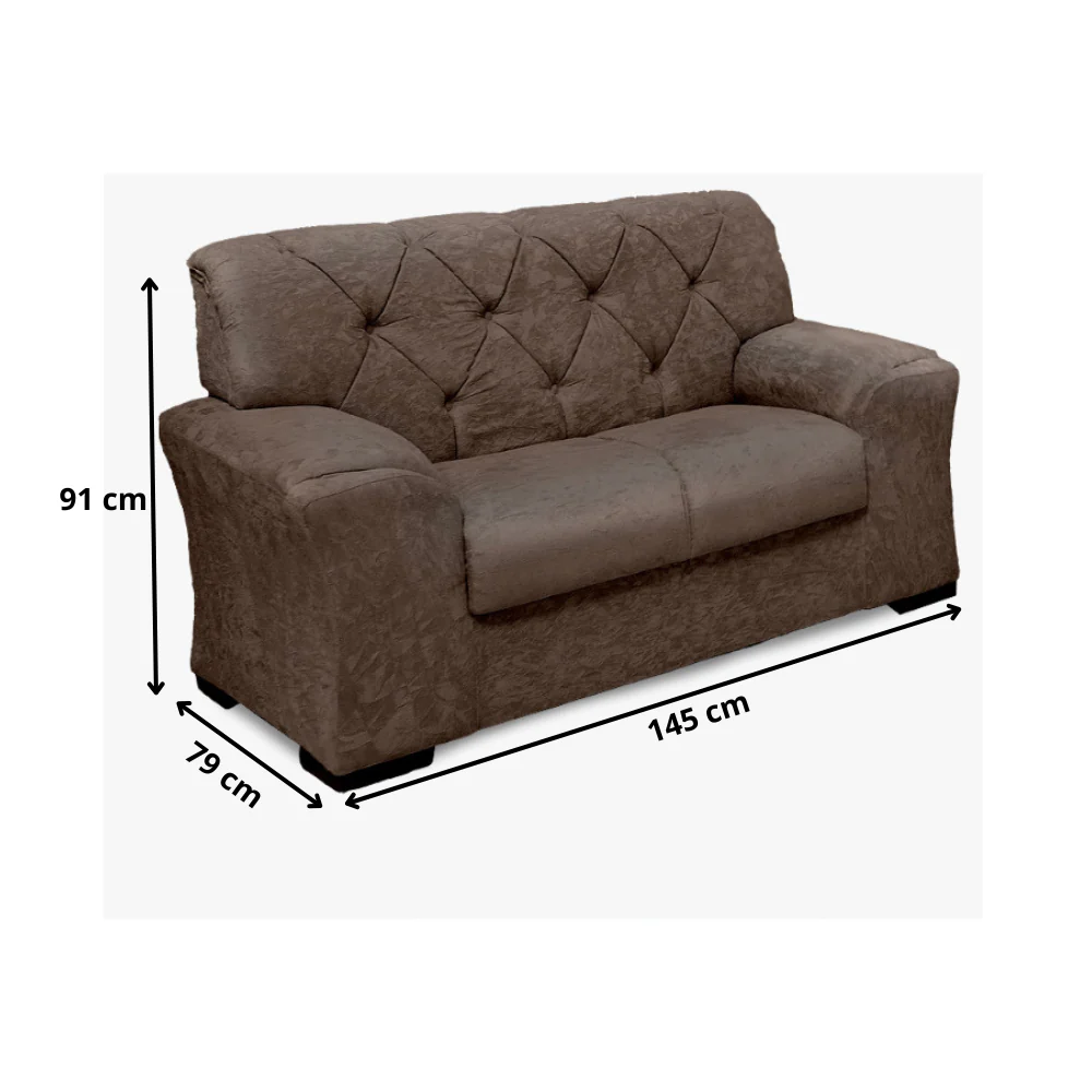 Conjunto de Sofá 2 e 3 Lugares Caribe Capitonê Masterflex - Image 11