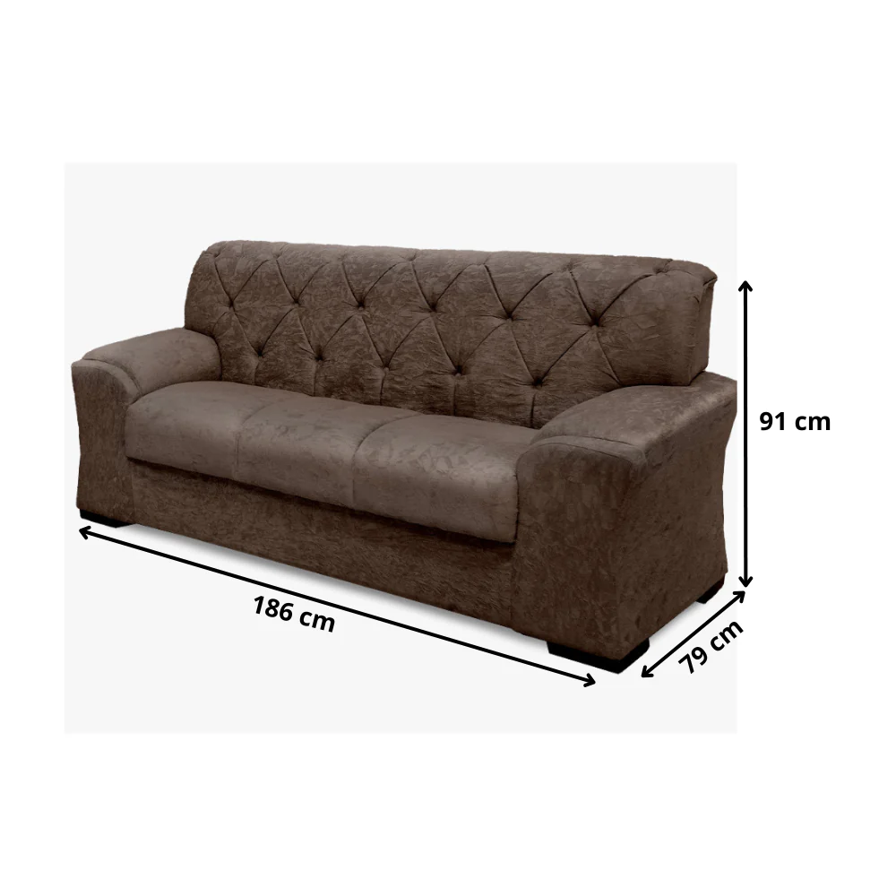 Conjunto de Sofá 2 e 3 Lugares Caribe Capitonê Masterflex - Image 12