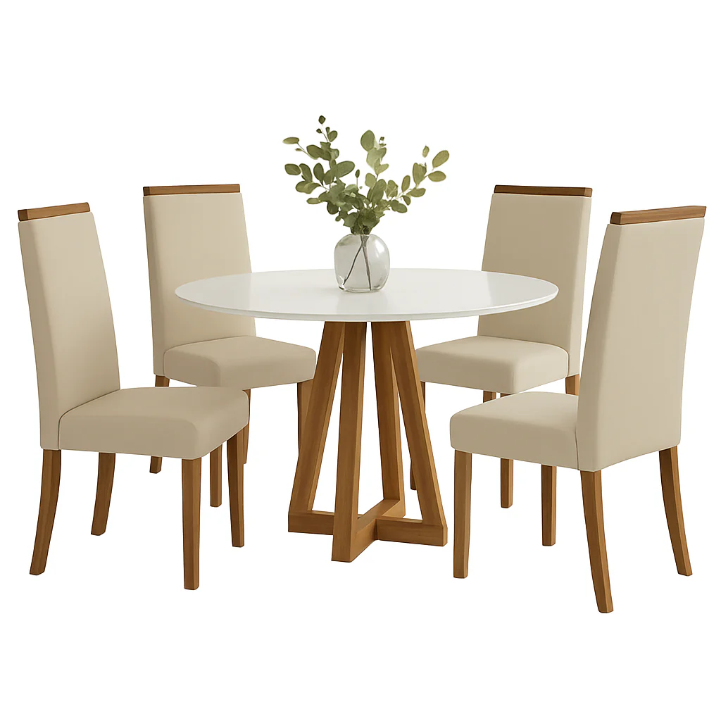 Conjunto Mesa de Jantar 90cm Redonda com 4 Cadeiras Livia Sonetto - Image 6