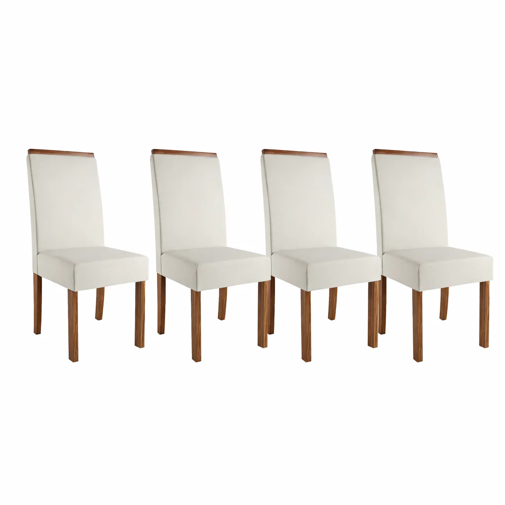 Conjunto Mesa De Jantar Frisa Dj Móveis Com 4 Cadeiras Livia Sonetto - Image 3