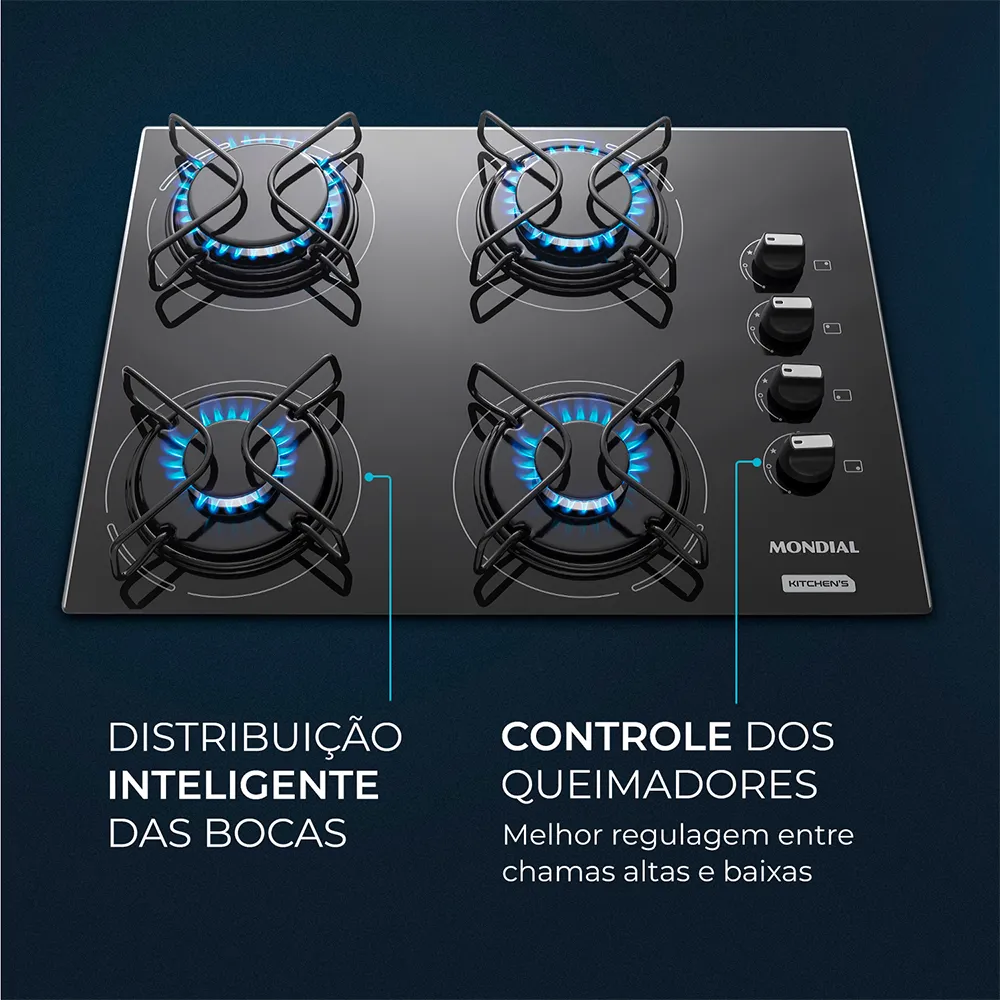 Cooktop a Gás 4 Bocas Mondial CTG-01 - Image 2