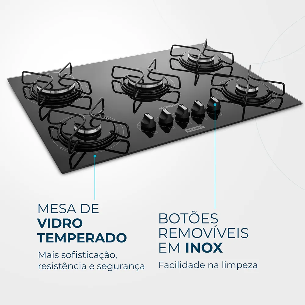 Cooktop a Gás 5 Bocas Mondial CTG-02 - Image 4