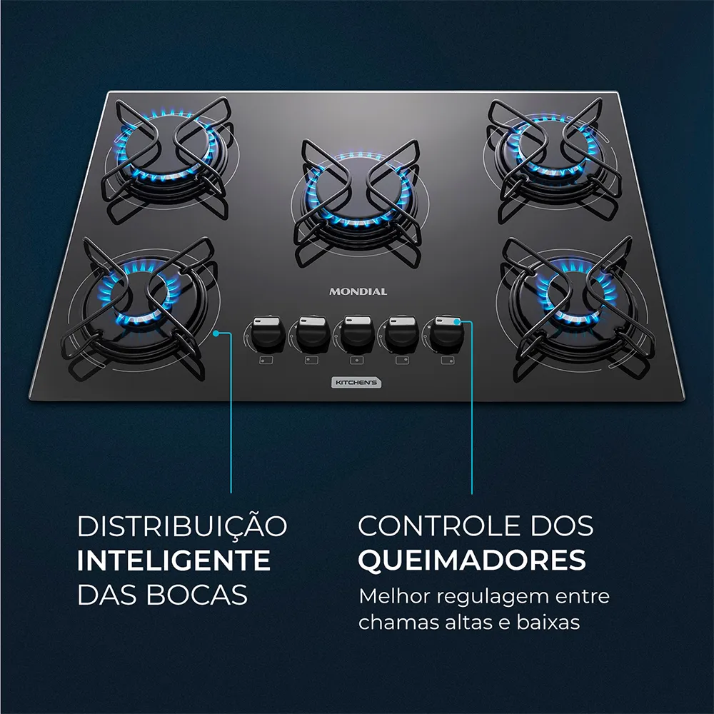 Cooktop a Gás 5 Bocas Mondial CTG-02 - Image 5
