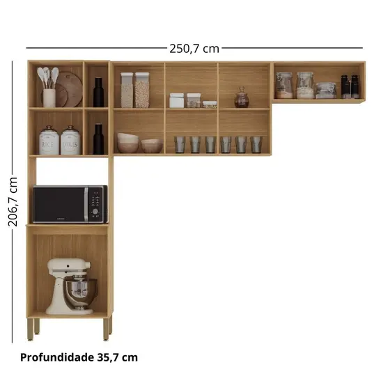 Cozinha Compacta 3 Peças 6 Potas MDF Vert Plus Kit's Paraná - Image 3