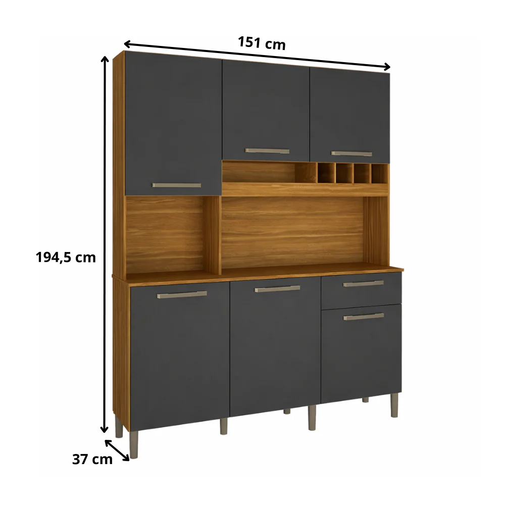 Cozinha Compacta 6 Portas 1 Gaveta Pinot Ronipa - Image 8
