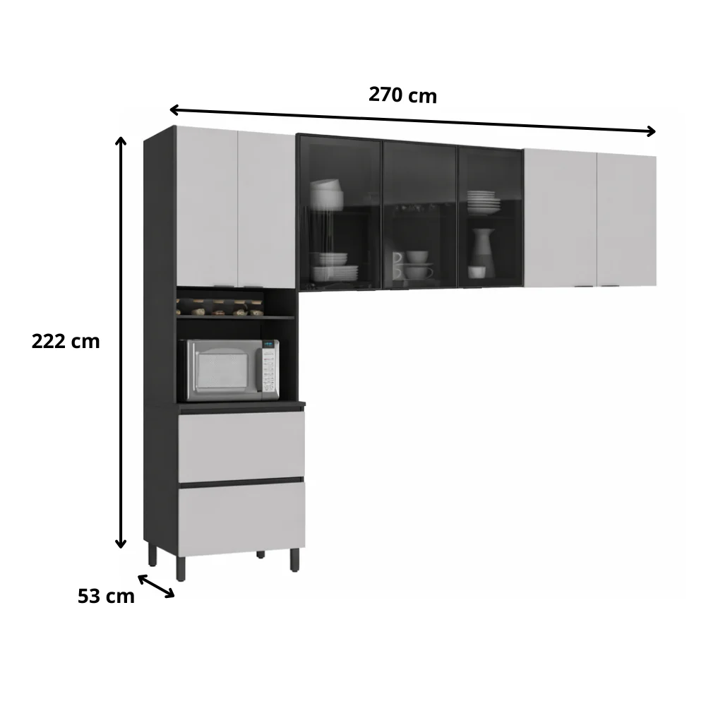 Cozinha Modulada 3 Peças 7 Portas Lumina Itatiaia - Image 12