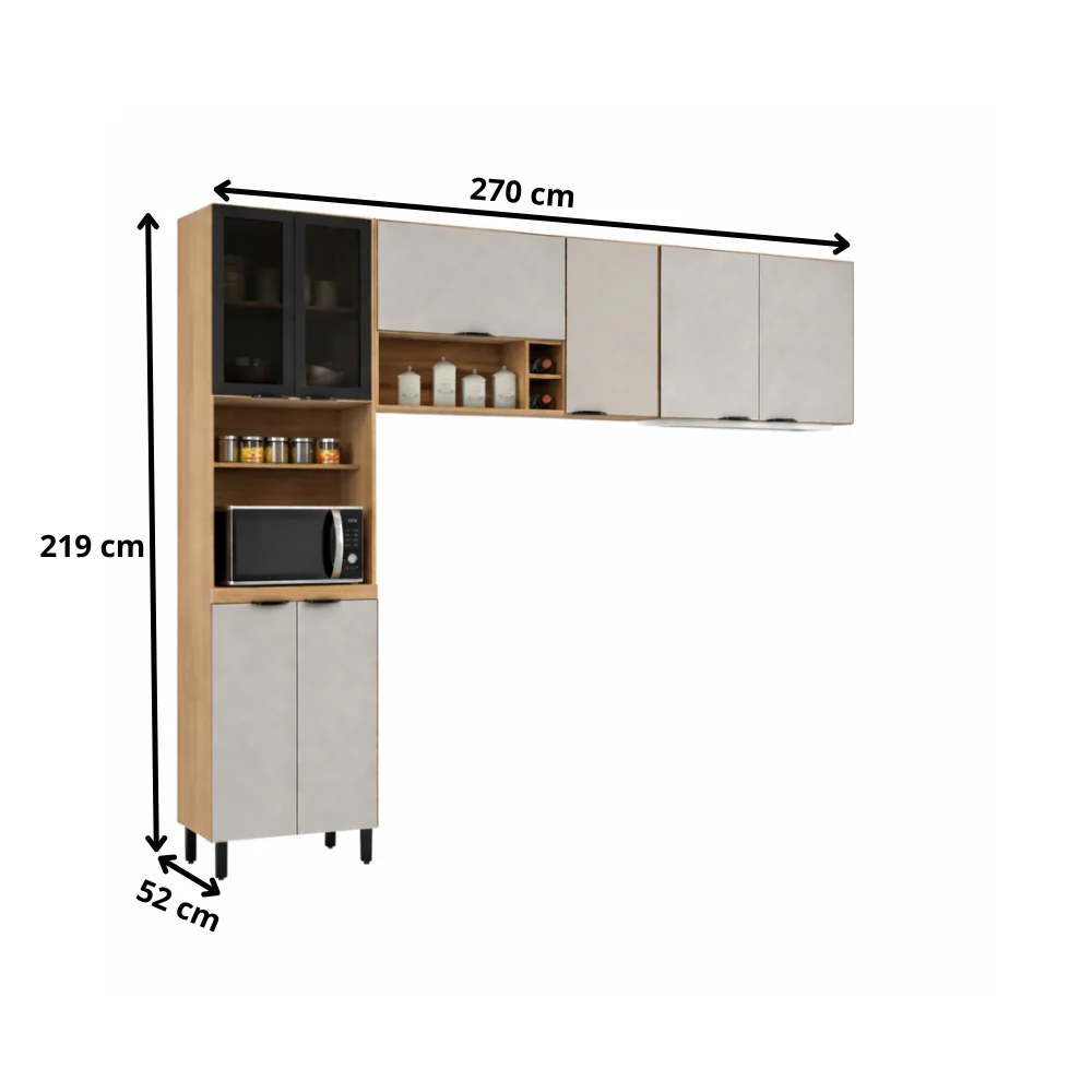 Cozinha Modulada 3 Peças 8 Portas Firenze Demóbile - Image 12