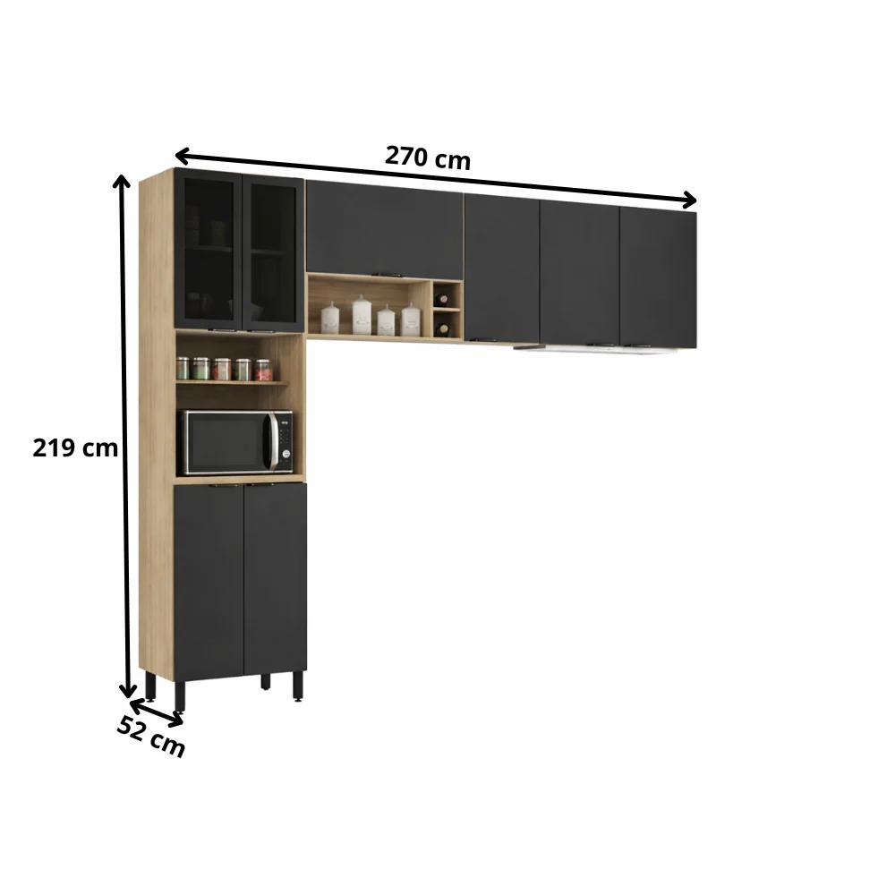 Cozinha Modulada 3 Peças 8 Portas Firenze Demóbile - Image 6