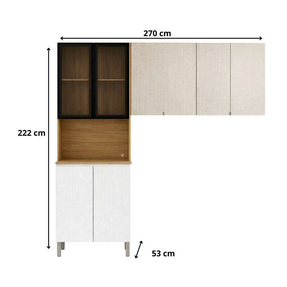 Cozinha Modulada Art 3 Peças 6 Portas Kits Paraná - Image 6