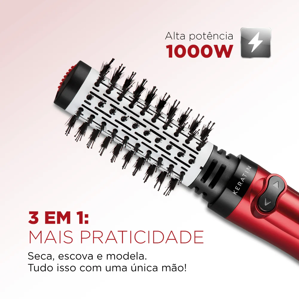 Escova Rotativa Infinity Keratin Mondial Vermelho ER-11-KR - Image 3