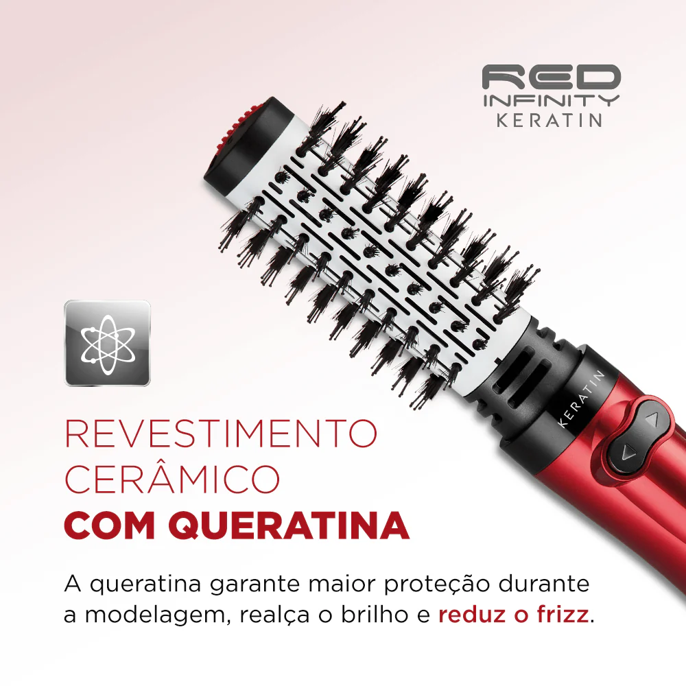 Escova Rotativa Infinity Keratin Mondial Vermelho ER-11-KR - Image 4