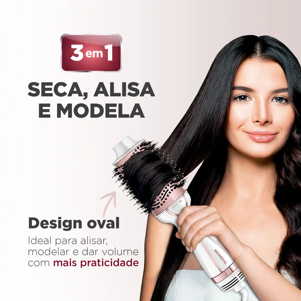 Escova Secadora Mondial Branco e Rose Gold 1300W ES-50 - Image 5