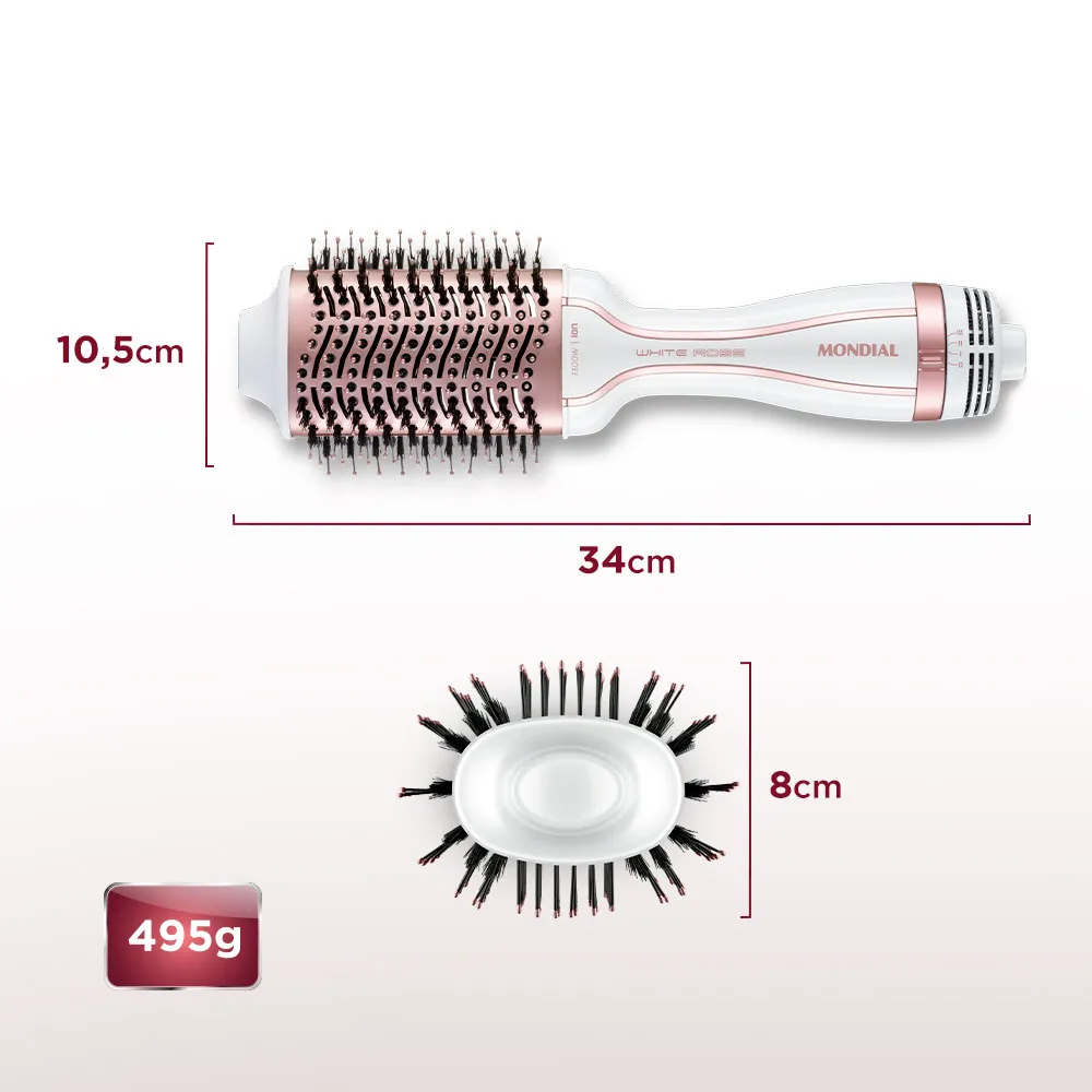 Escova Secadora Mondial Branco e Rose Gold 1300W ES-50 - Image 6