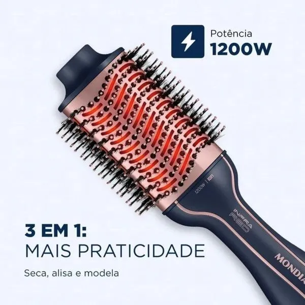 Escova Secadora Infrared ES-01-IR 1200W Cerdas Duplas Mondial - Image 6