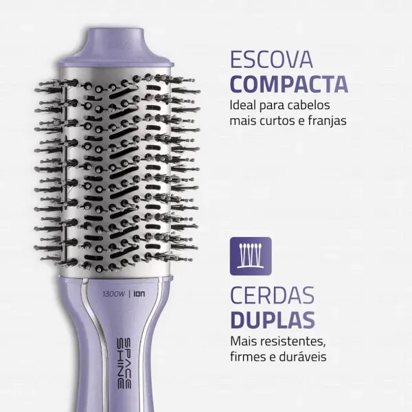 Escova Secadora Space Shine BIVOLT 1300W ES-21 Lilás Mondial - Image 3