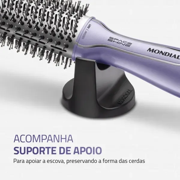 Escova Secadora Space Shine BIVOLT 1300W ES-21 Lilás Mondial - Image 6
