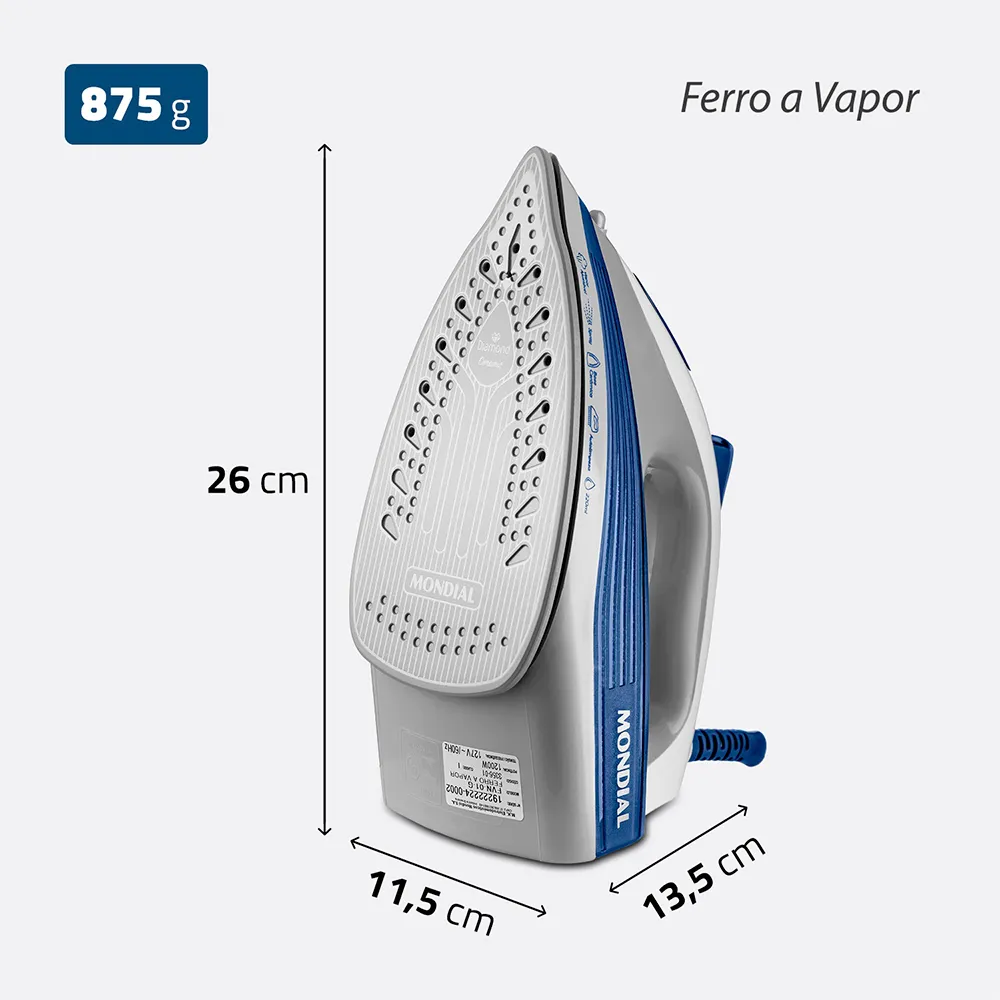 Ferro a Vapor Mondial FVN-01-BL - Image 8