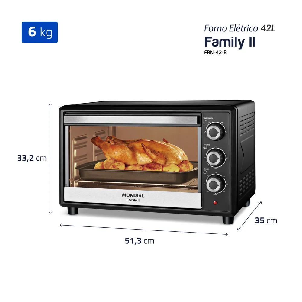 Forno Elétrico 42L 1600W Family II Mondial - Image 14