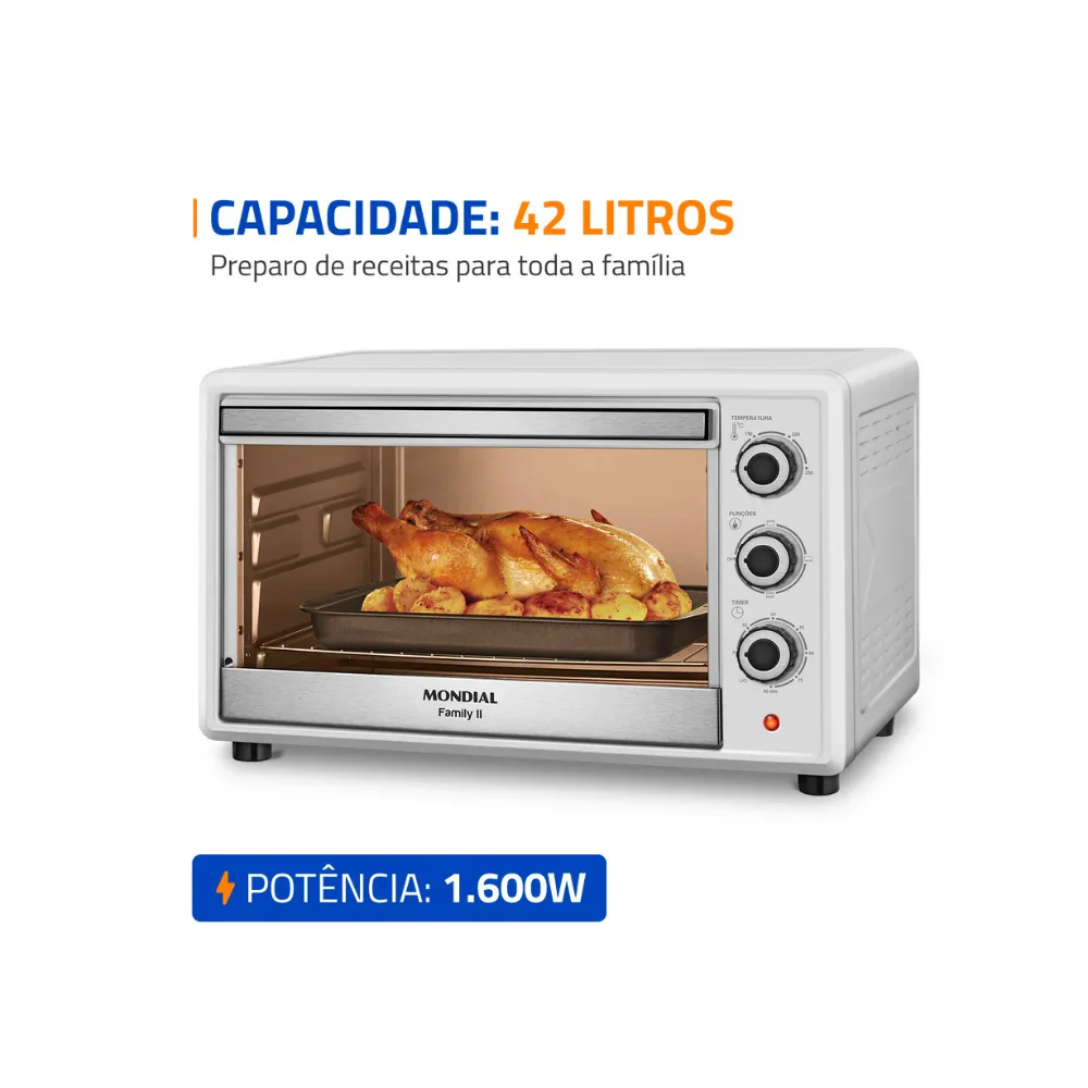 Forno Elétrico 42L 1600W Family II Mondial - Image 2