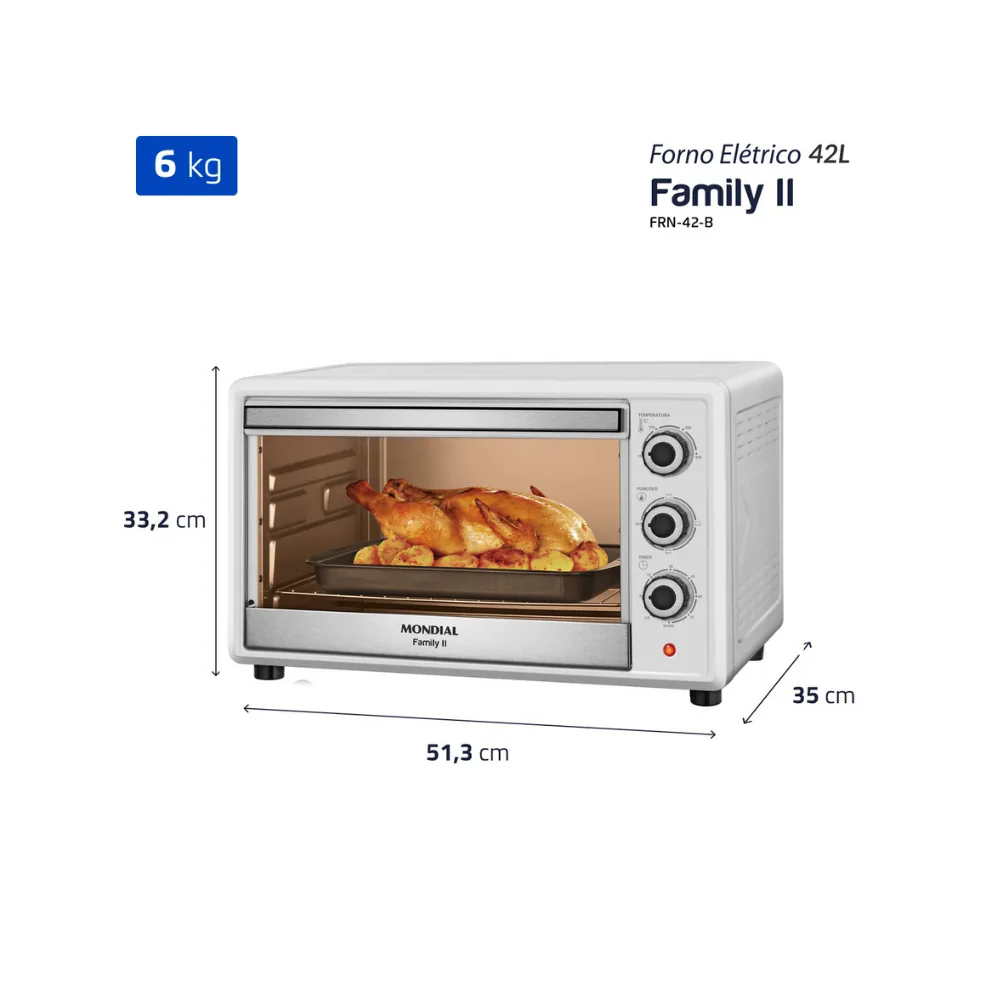 Forno Elétrico 42L 1600W Family II Mondial - Image 5