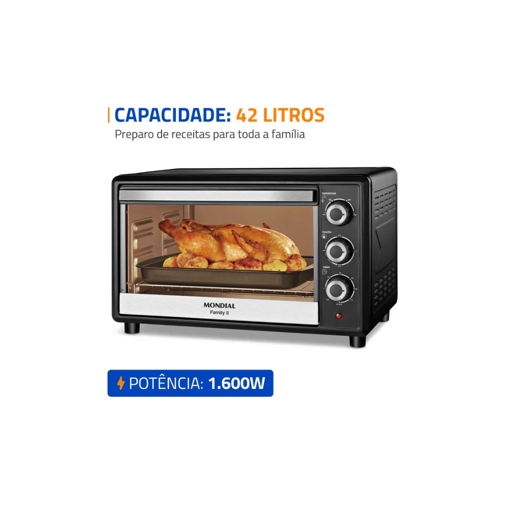 Forno Elétrico 42L 1600W Family II Mondial - Image 9