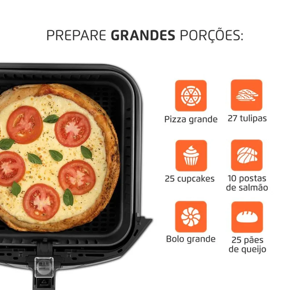 Fritadeira Elétrica Air Fryer 8L Mega Family AFN-80-BI Mondial - Image 6