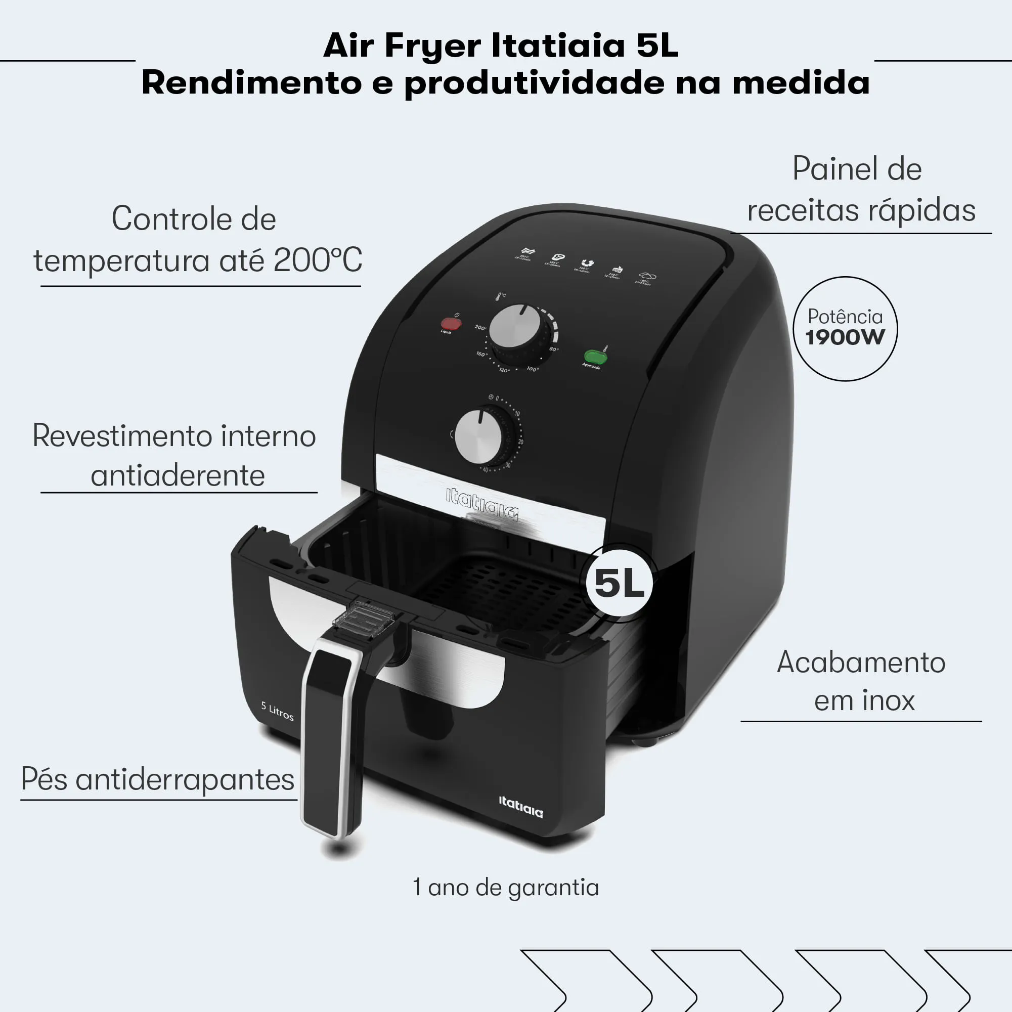 Fritadeira Elétrica Air Fryer Itatiaia 5L - Image 6