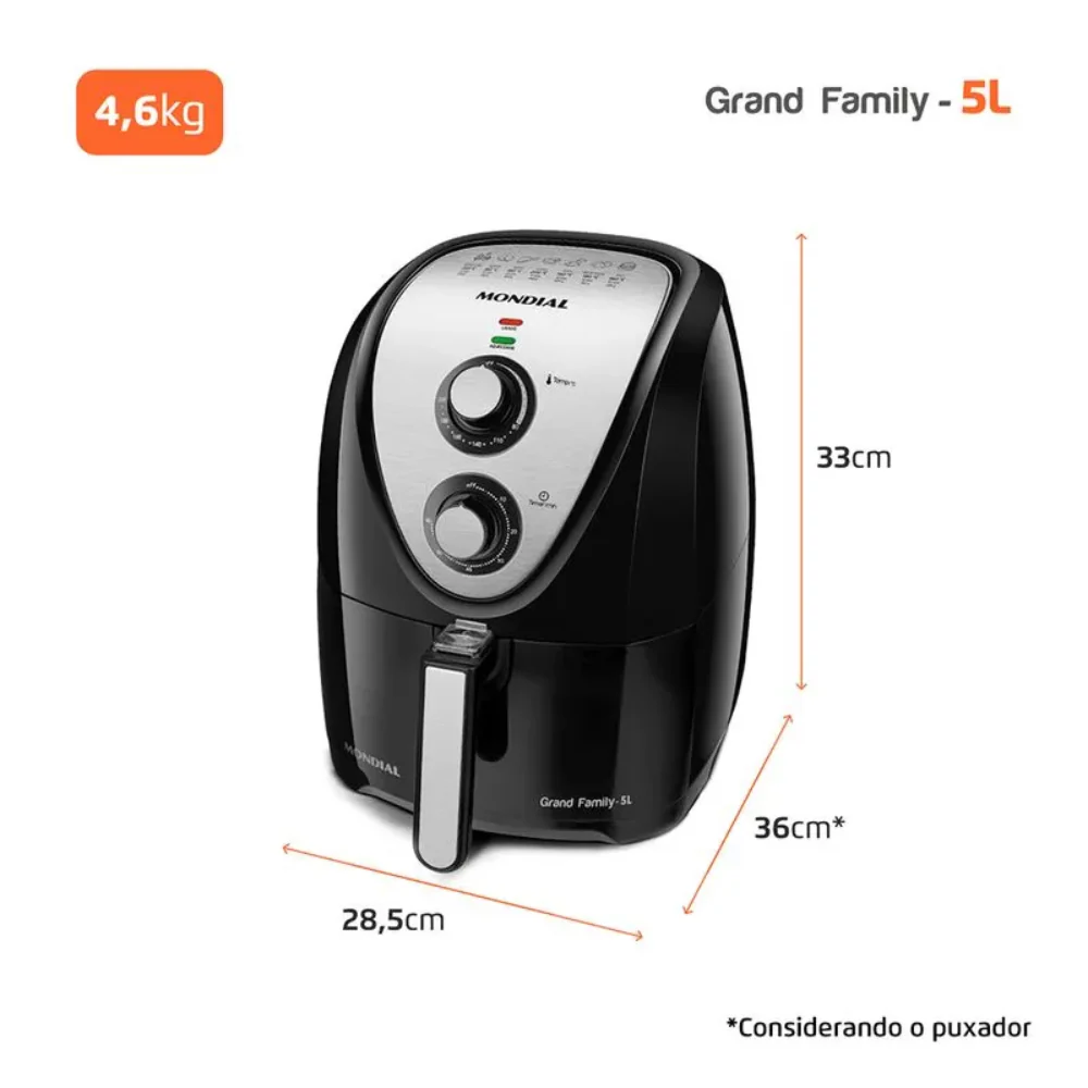 Fritadeira Elétrica Air Fryer Mondial 5 Litros AFN-50-BI - Image 5