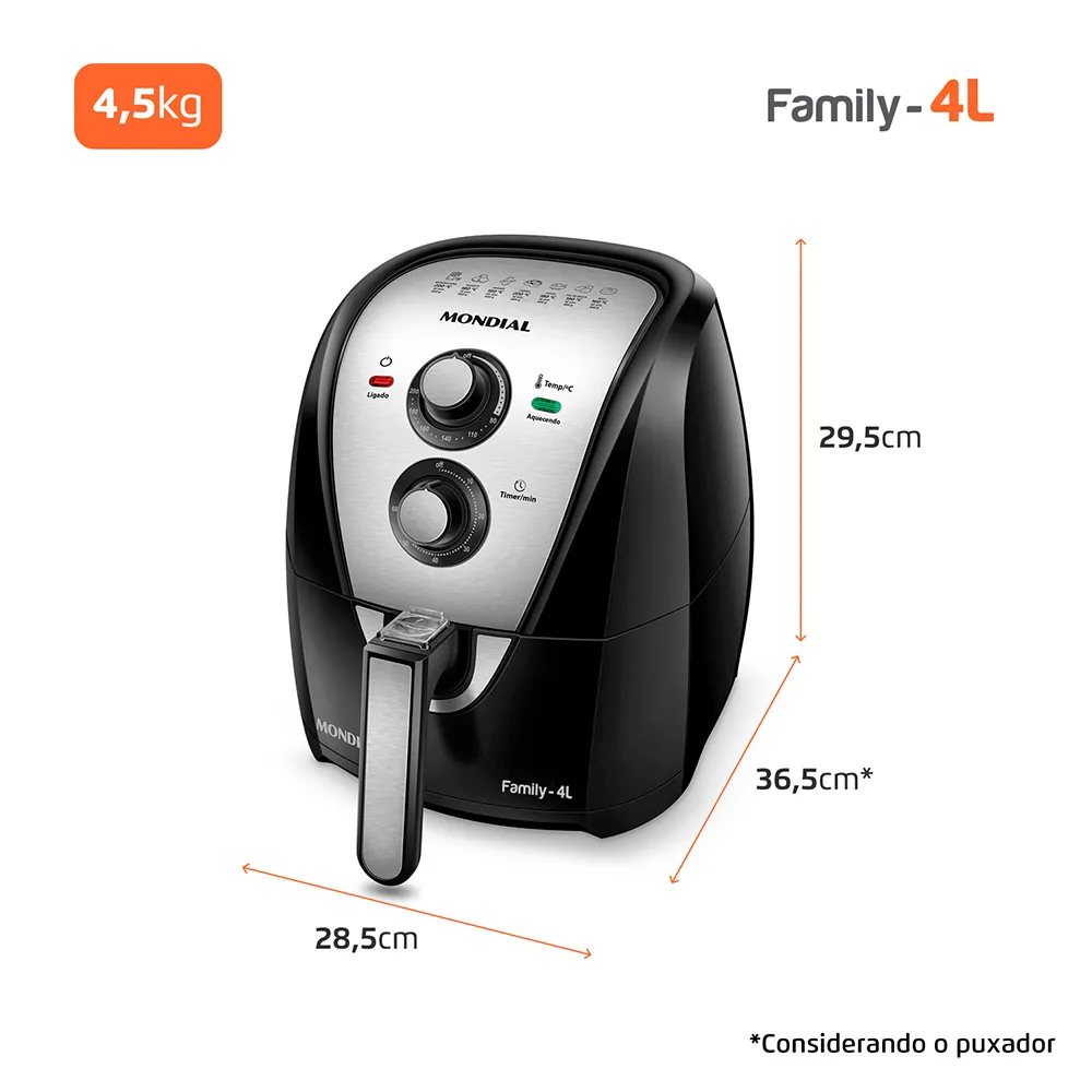Fritadeira Sem Óleo Air Fryer 4 Litros AFN-40-BI Mondial - Image 8