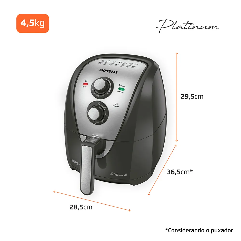 Fritadeira Sem Óleo Air Fryer 4L Mondial AFN-40-PI - Image 8
