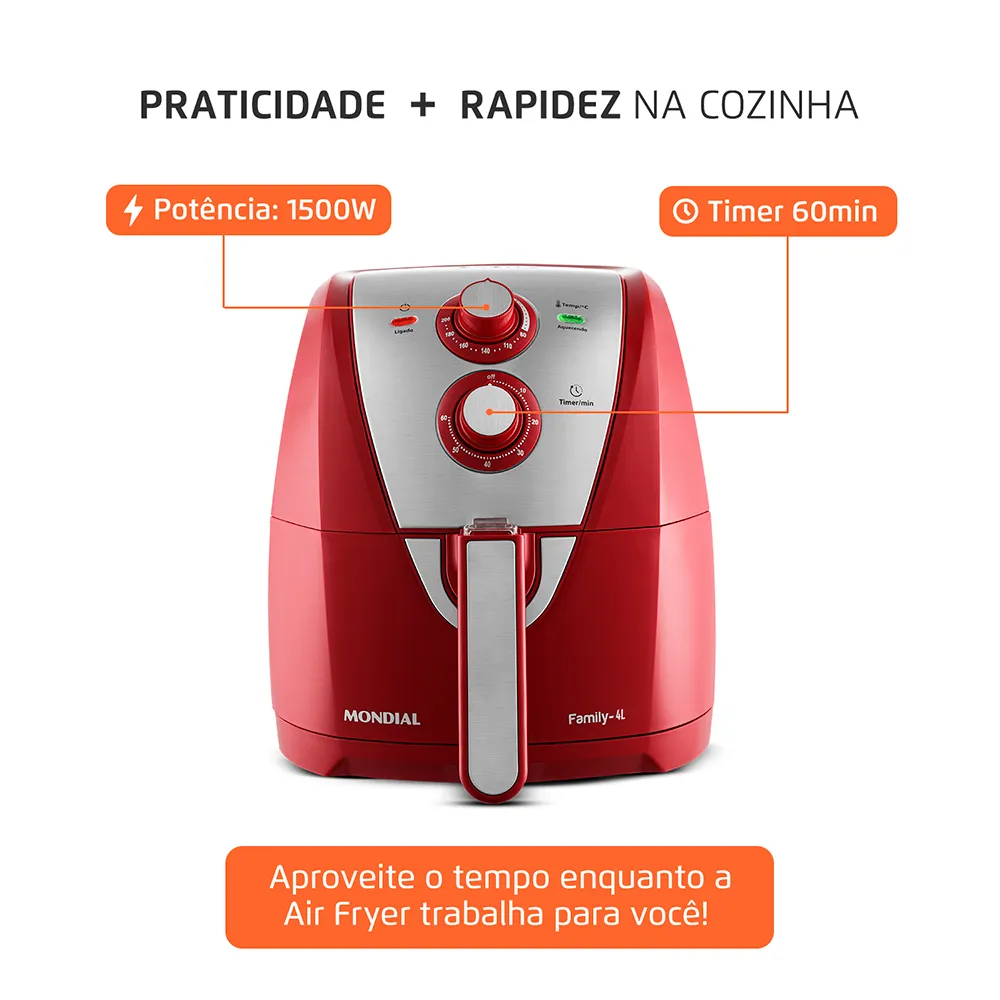Fritadeira Sem Óleo Air Fryer 4L Mondial AFN-40-RI - Image 7