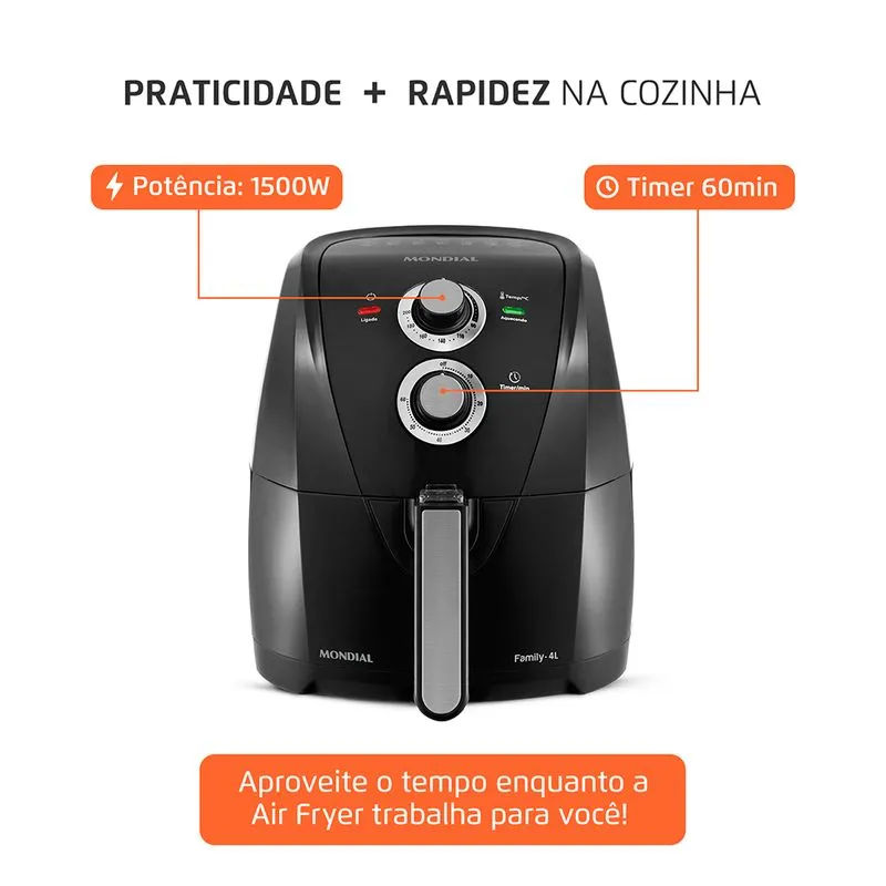 Fritadeira Sem Óleo Air Fryer Mondial AFN-40-BFS - Image 7