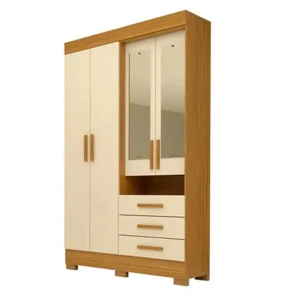 Guarda-Roupa 4 Portas 3 Gavetas com Espelho Débora ACP - Image 2