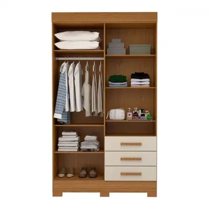 Guarda-Roupa 4 Portas 3 Gavetas com Espelho Débora ACP - Image 3