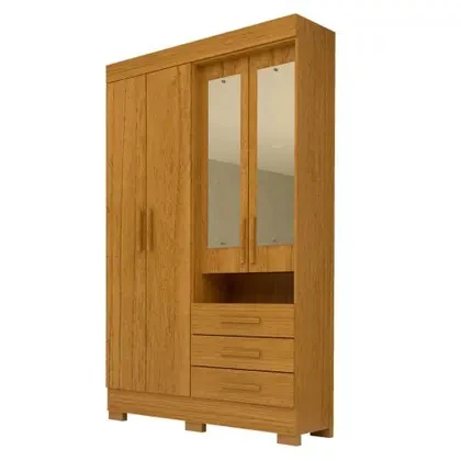 Guarda-Roupa 4 Portas 3 Gavetas com Espelho Débora ACP - Image 5