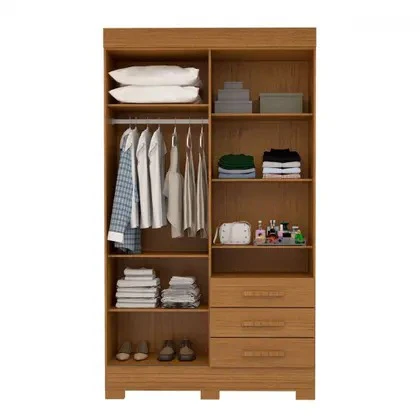 Guarda-Roupa 4 Portas 3 Gavetas com Espelho Débora ACP - Image 6