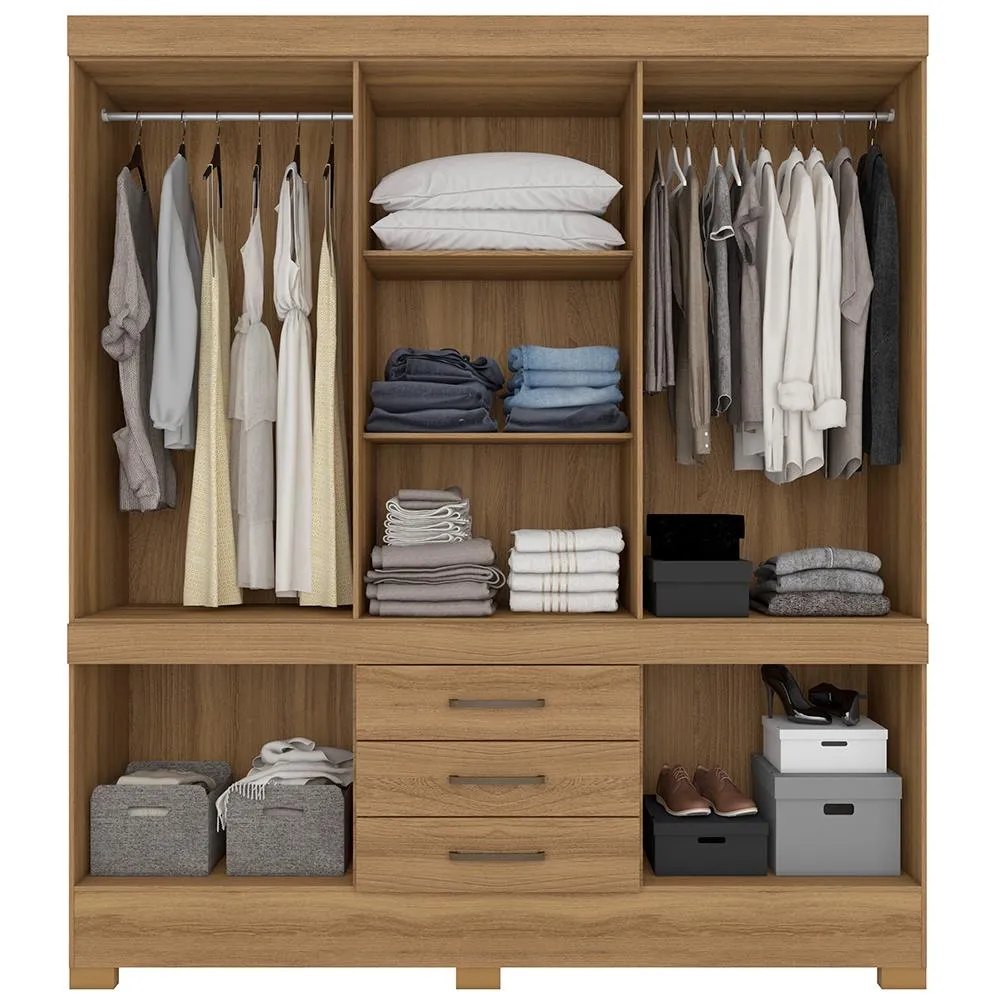 Guarda-Roupa Casal 10 Portas 3 Gavetas com Espelho Murano Demóbile - Image 3