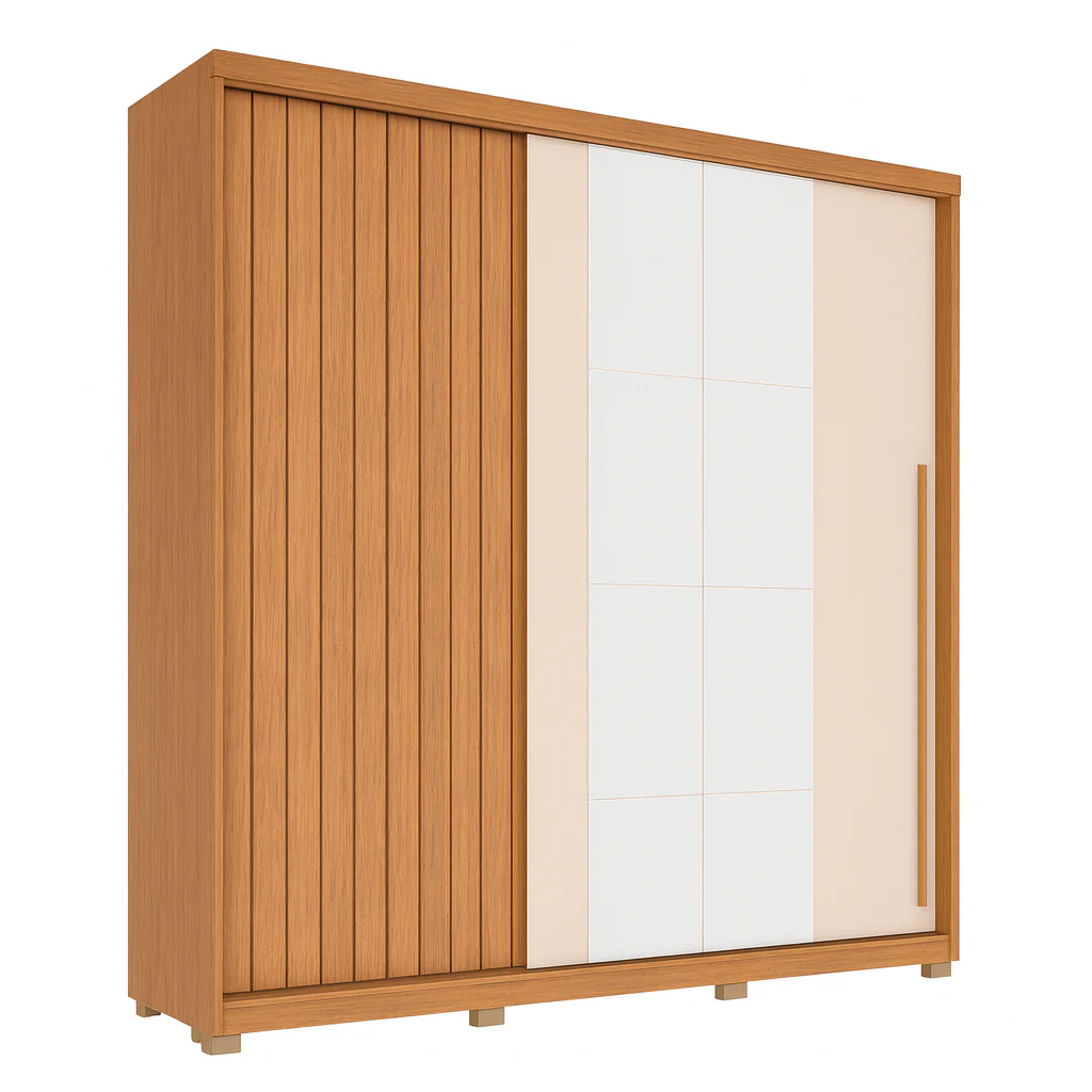 Guarda Roupa Casal 2 Portas de Correr com Espelho e 4 Gavetas 2.4 Flex Moviment Caemmun - Image 2