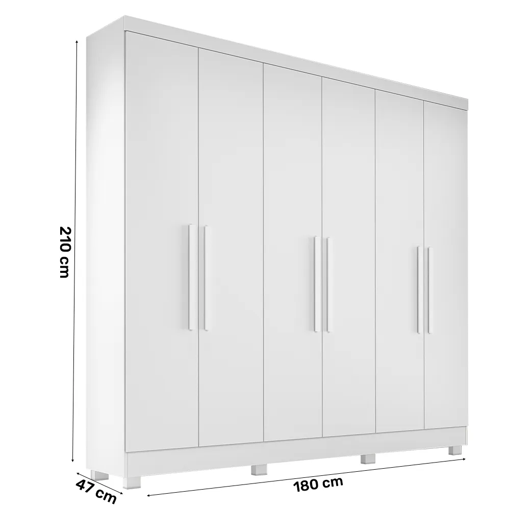 Guarda Roupa Casal 6 Portas 2 Gavetas Sergipe Bianchi - Image 8