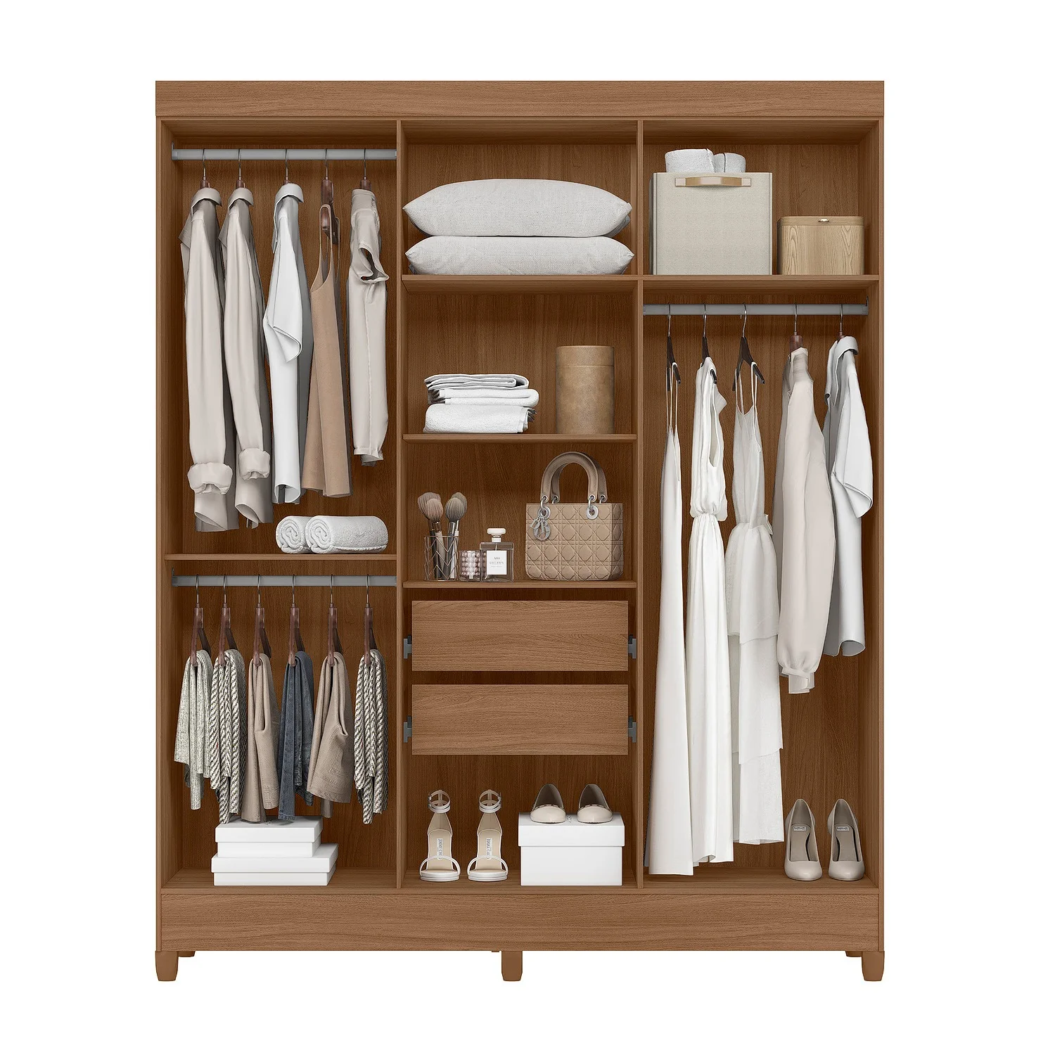 Guarda-Roupa Casal 6 Portas 2 Gavetas Uruguai Moval - Image 3