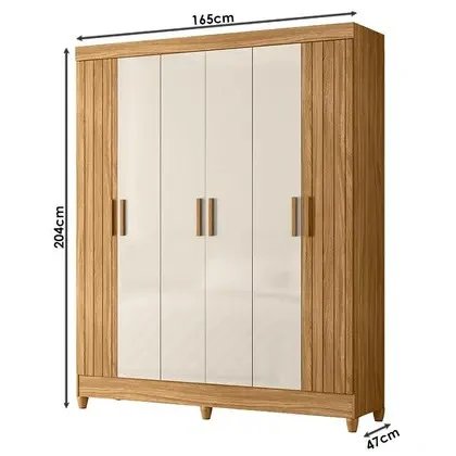 Guarda-Roupa Casal 6 Portas 2 Gavetas Uruguai Moval - Image 4