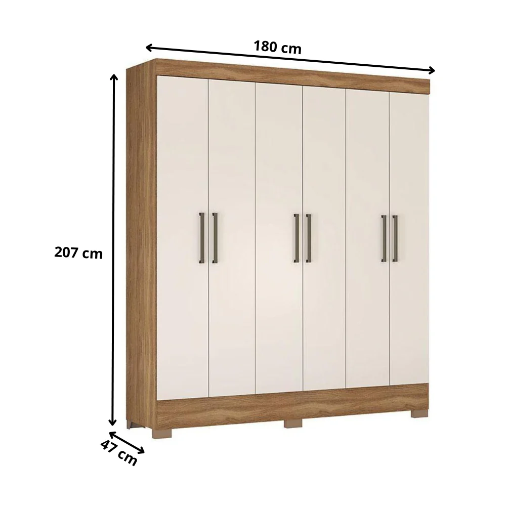 Guarda Roupa Casal 6 Portas 2 Gavetas Verso Demóbile - Image 10