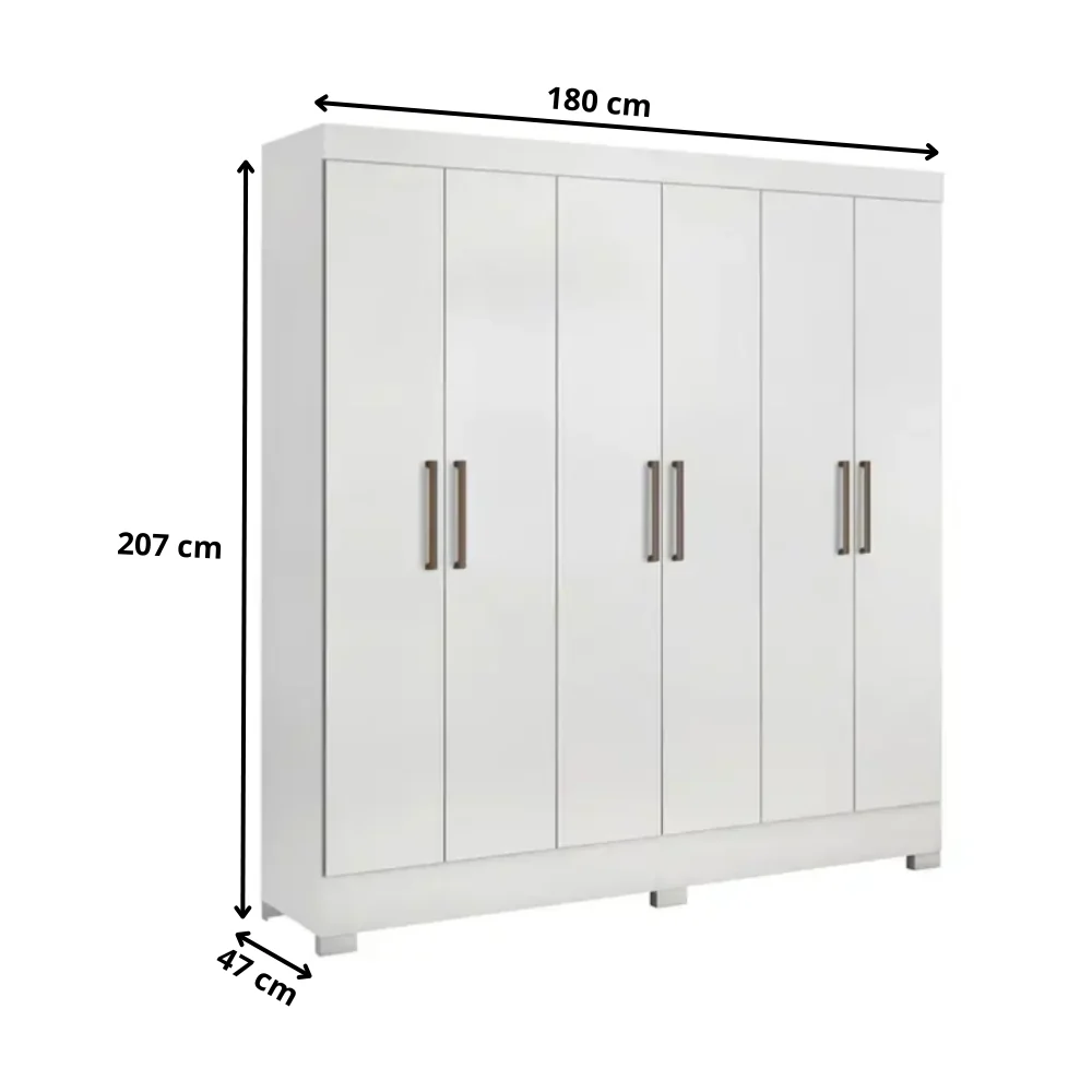 Guarda Roupa Casal 6 Portas 2 Gavetas Verso Demóbile - Image 6