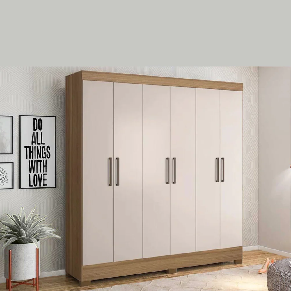 Guarda-Roupa Casal 6 Portas 3 gavetas Prático Demóbile - Image 6