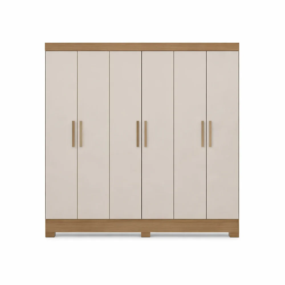 Guarda-Roupa Casal 6 Portas 3 gavetas Prático Demóbile - Image 7